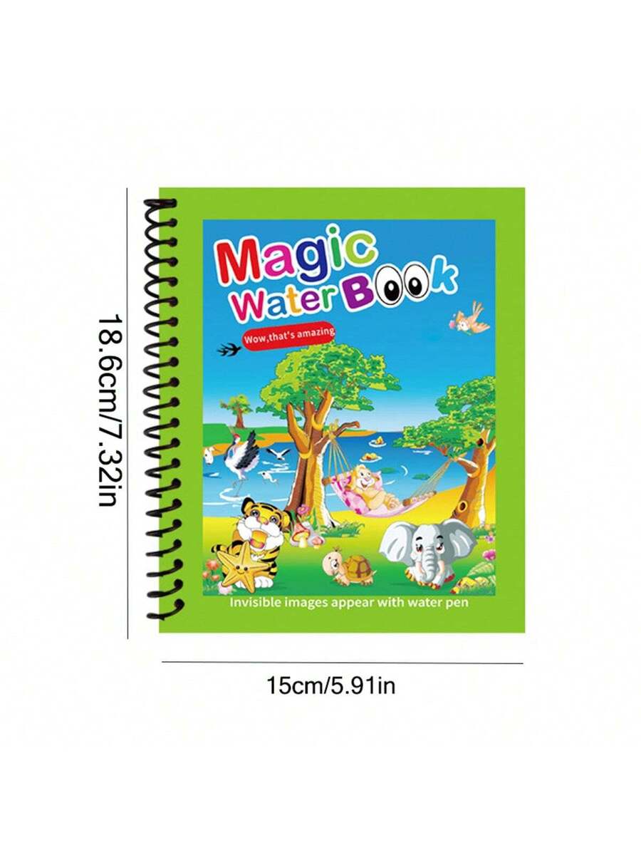 Reusable Magic Water Coloring Book For Kids With Refillable Water Pen Mess Free Drawing And Learning Activity Set 1/3PCS