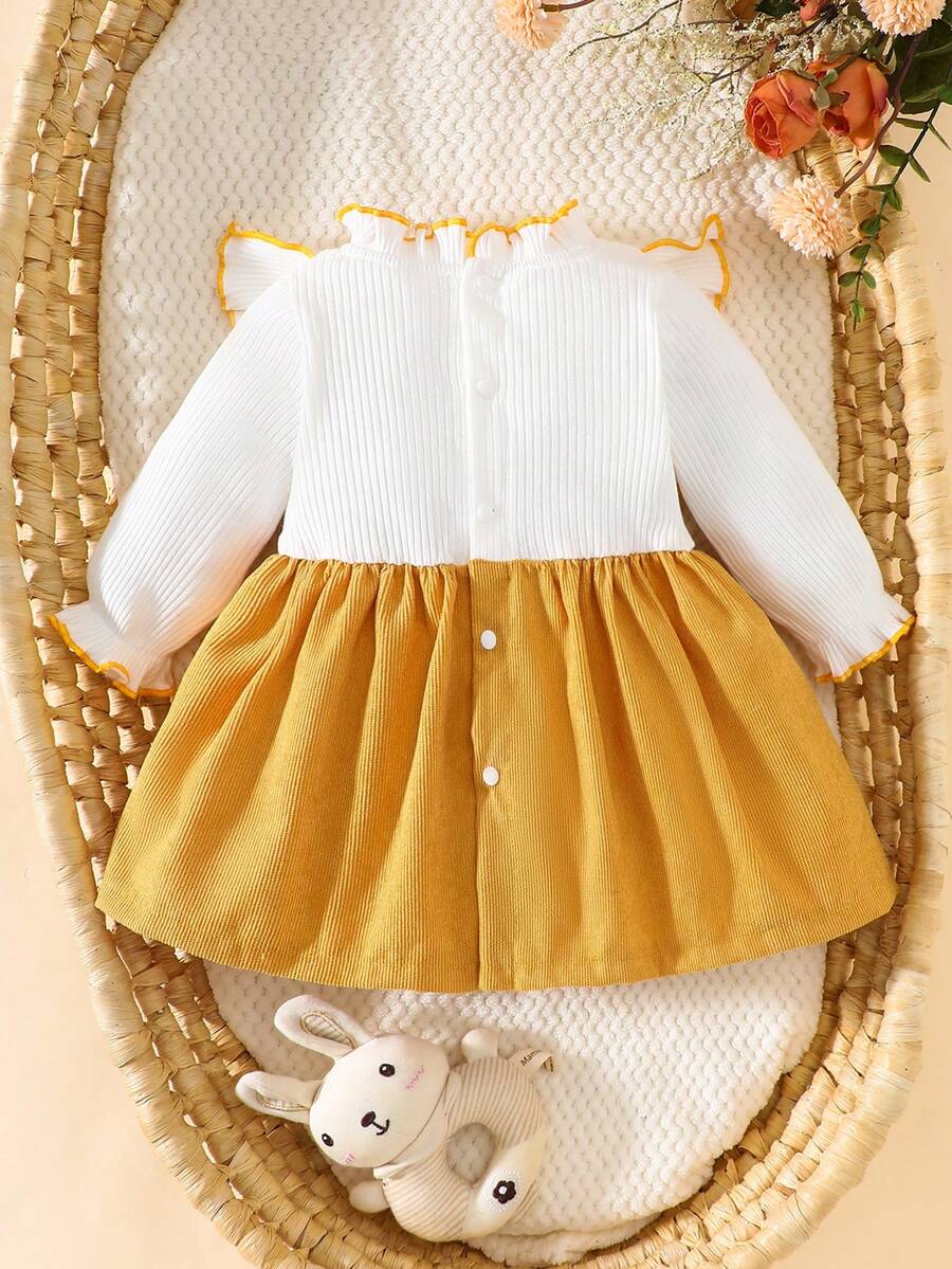 Baby Heart Pattern Dress and Headband Set for Cute All Season Daily Wear