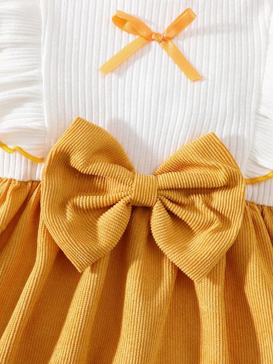 Baby Heart Pattern Dress and Headband Set for Cute All Season Daily Wear