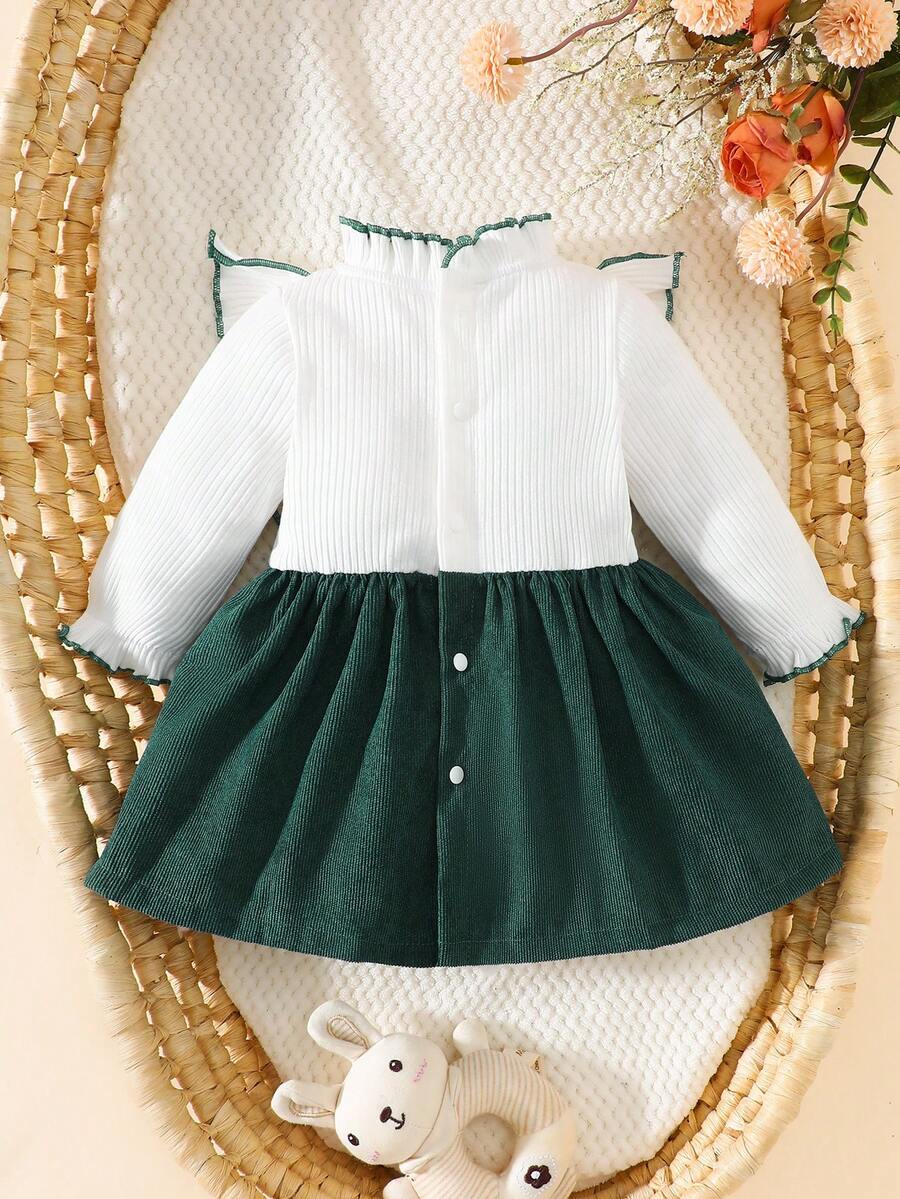 Baby Heart Pattern Dress and Headband Set for Cute All Season Daily Wear
