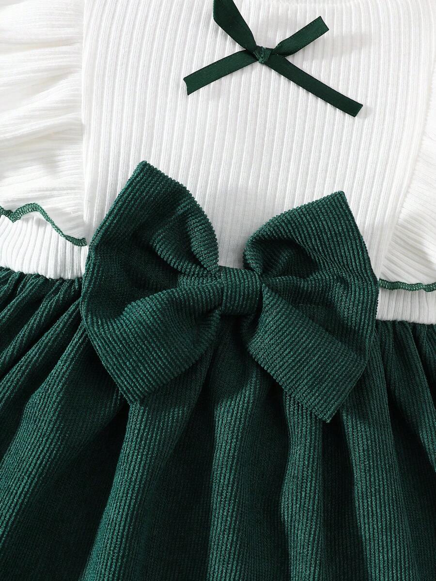 Baby Heart Pattern Dress and Headband Set for Cute All Season Daily Wear