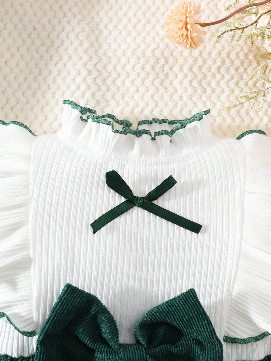 Baby Heart Pattern Dress and Headband Set for Cute All Season Daily Wear