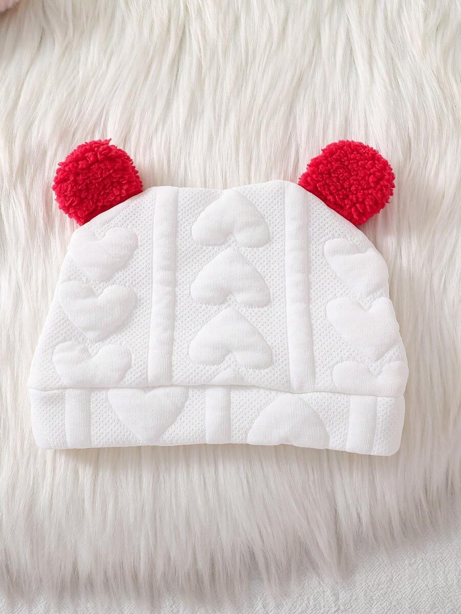 2PCS Newborn Baby Bear Print Long Sleeve Romper & Hat Set – Cozy Winter Outfit