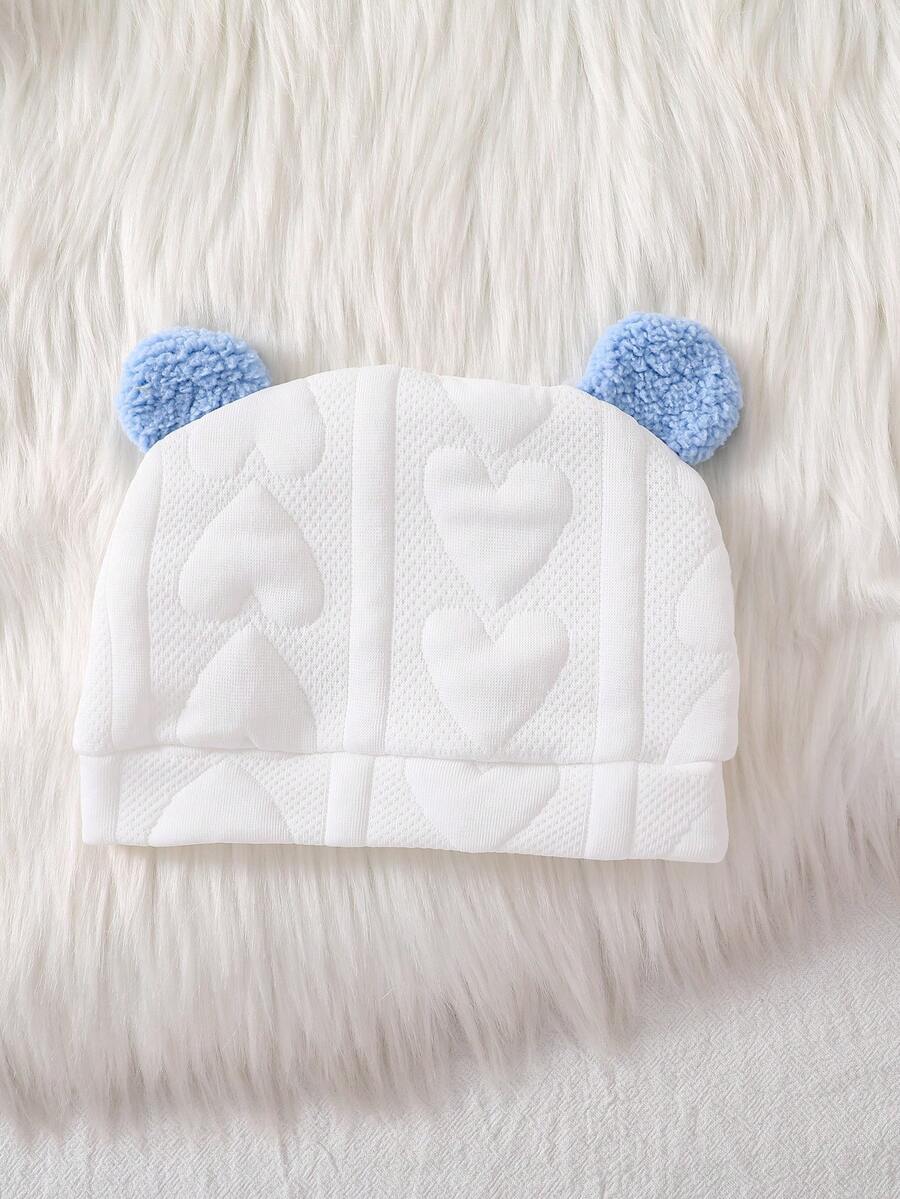 2PCS Newborn Baby Bear Print Long Sleeve Romper & Hat Set – Cozy Winter Outfit