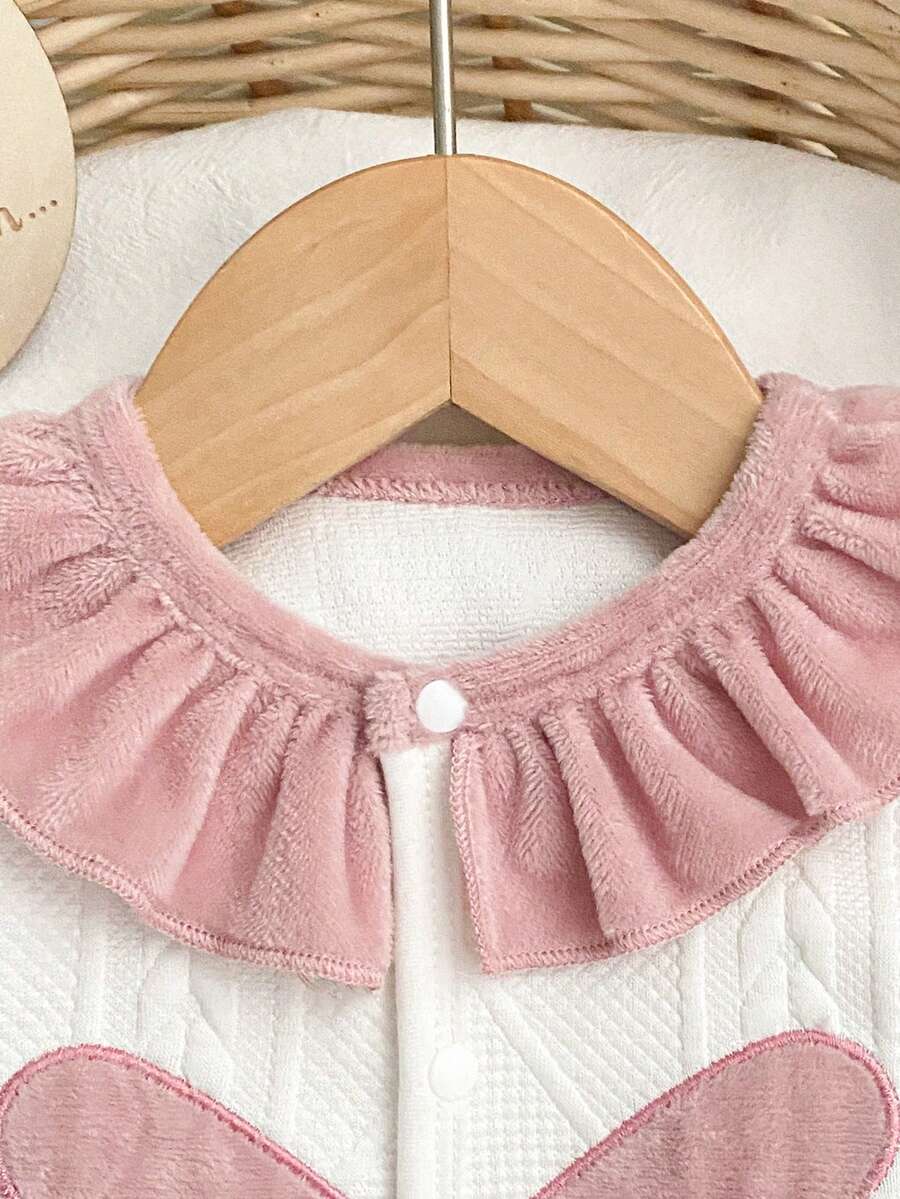 2PCS Newborn Baby Bear Print Long Sleeve Romper & Hat Set – Cozy Winter Outfit