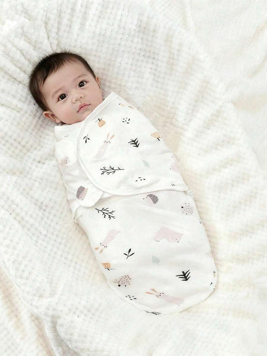 Newborn Swaddle Blanket Wearable Baby Swaddle Wrap Easy Change Receiving Blanket 0-3 Months