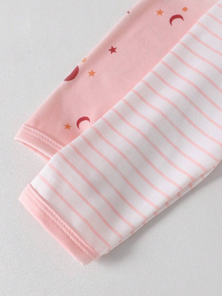 2PCS Baby Star Moon Cloud Print Long Sleeve Pajama Set for Cozy Sleepwear