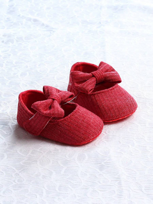 Cozy Woolen Cloth Princess Shoes for Girls - Cute Strap Design Soft Sole Autumn Shoes