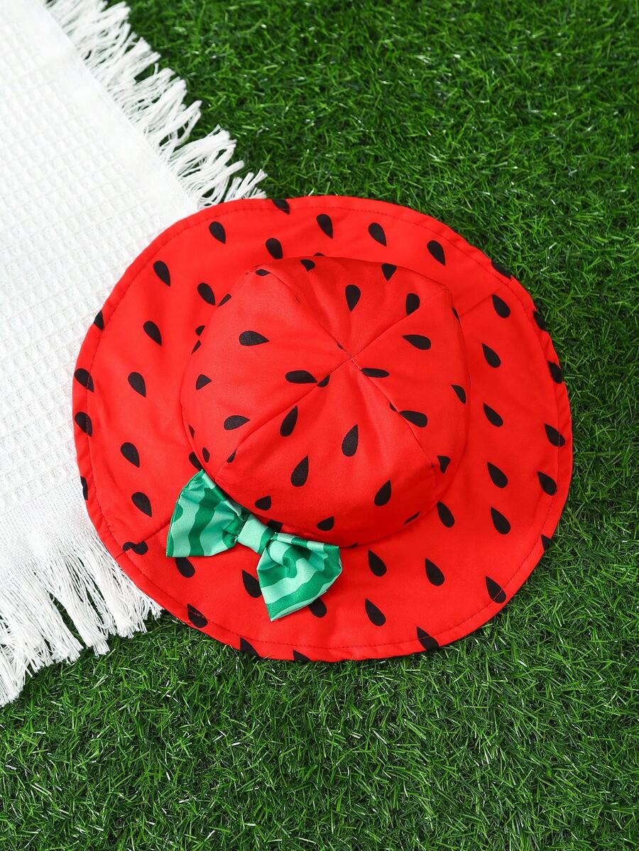 Sleeveless Strawberry Floral Top & Ruffle Skirt 3-Piece Set for Toddler Girls