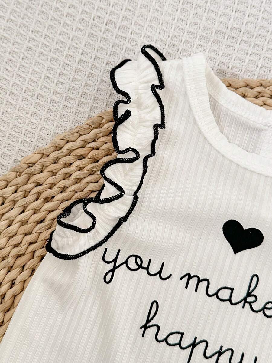 Cute Two Piece Summer Clothing Set For Little Girls Jacquard Style