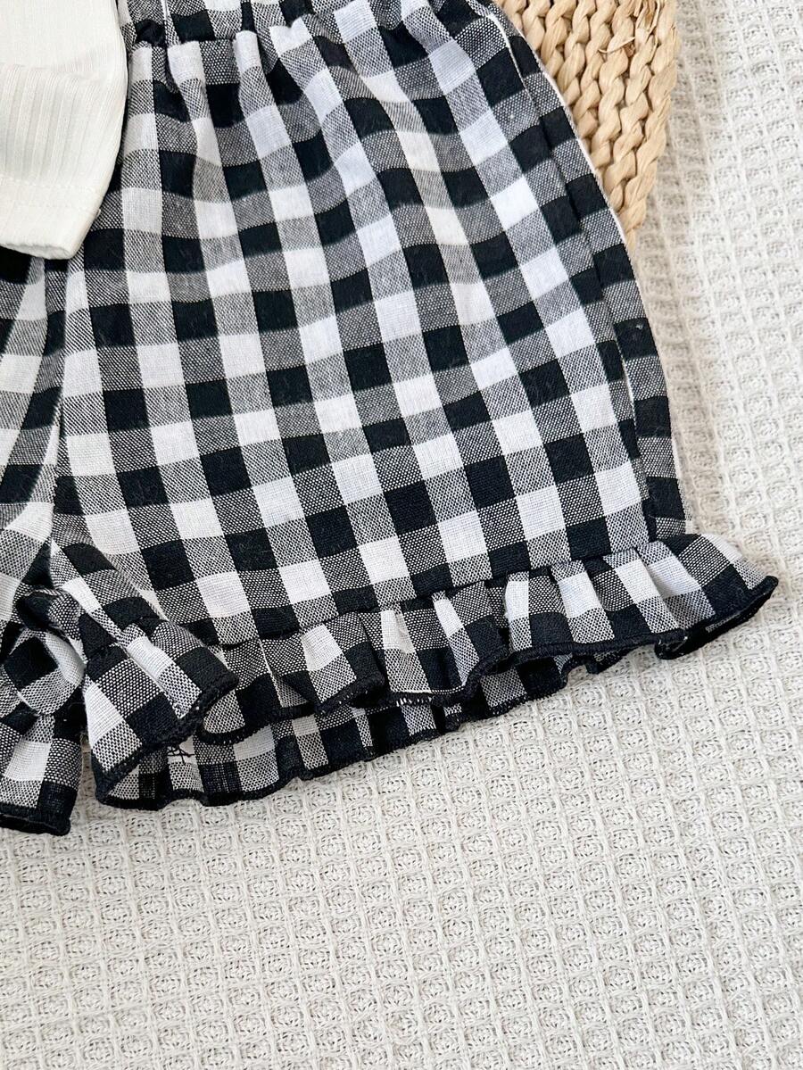 Cute Two Piece Summer Clothing Set For Little Girls Jacquard Style