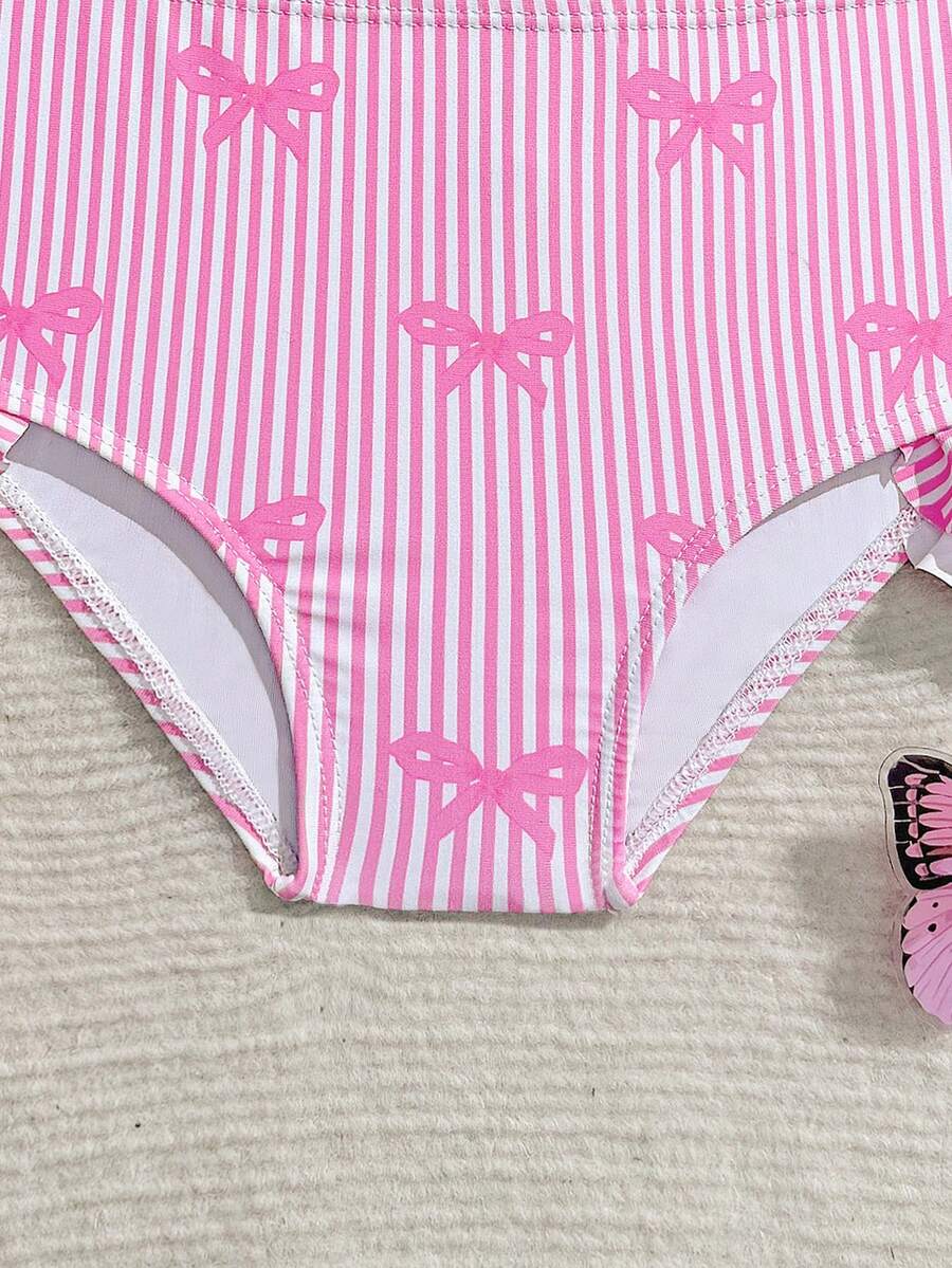 Baby Girls Leopard Print Bikini Set With Ruffle Trim Cute Summer Swimwear