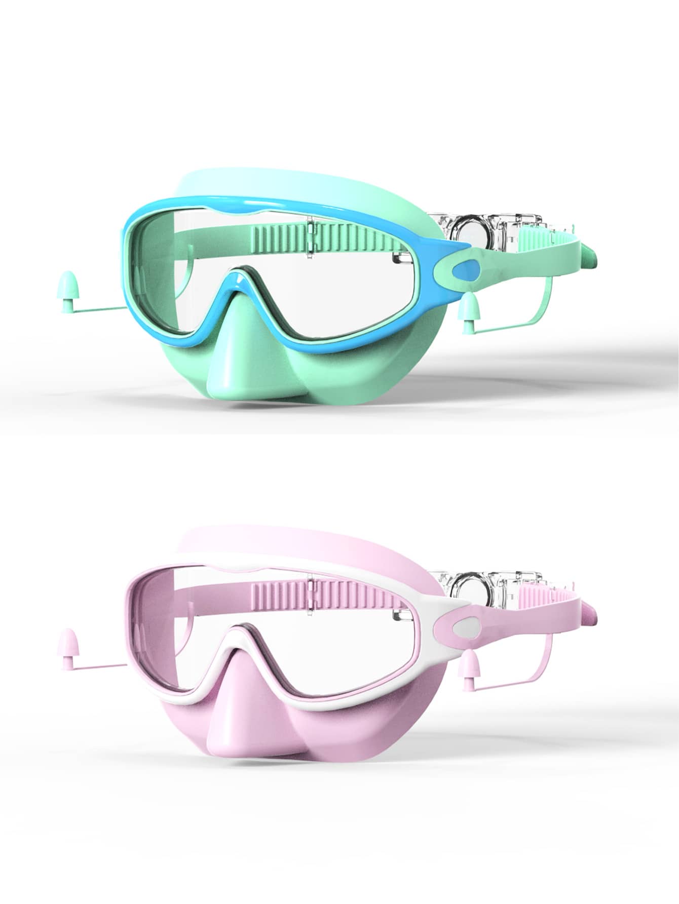 Kids Anti Fog Swimming Goggles with Nose Clip Waterproof Swim Glasses for Children Ages 4-15