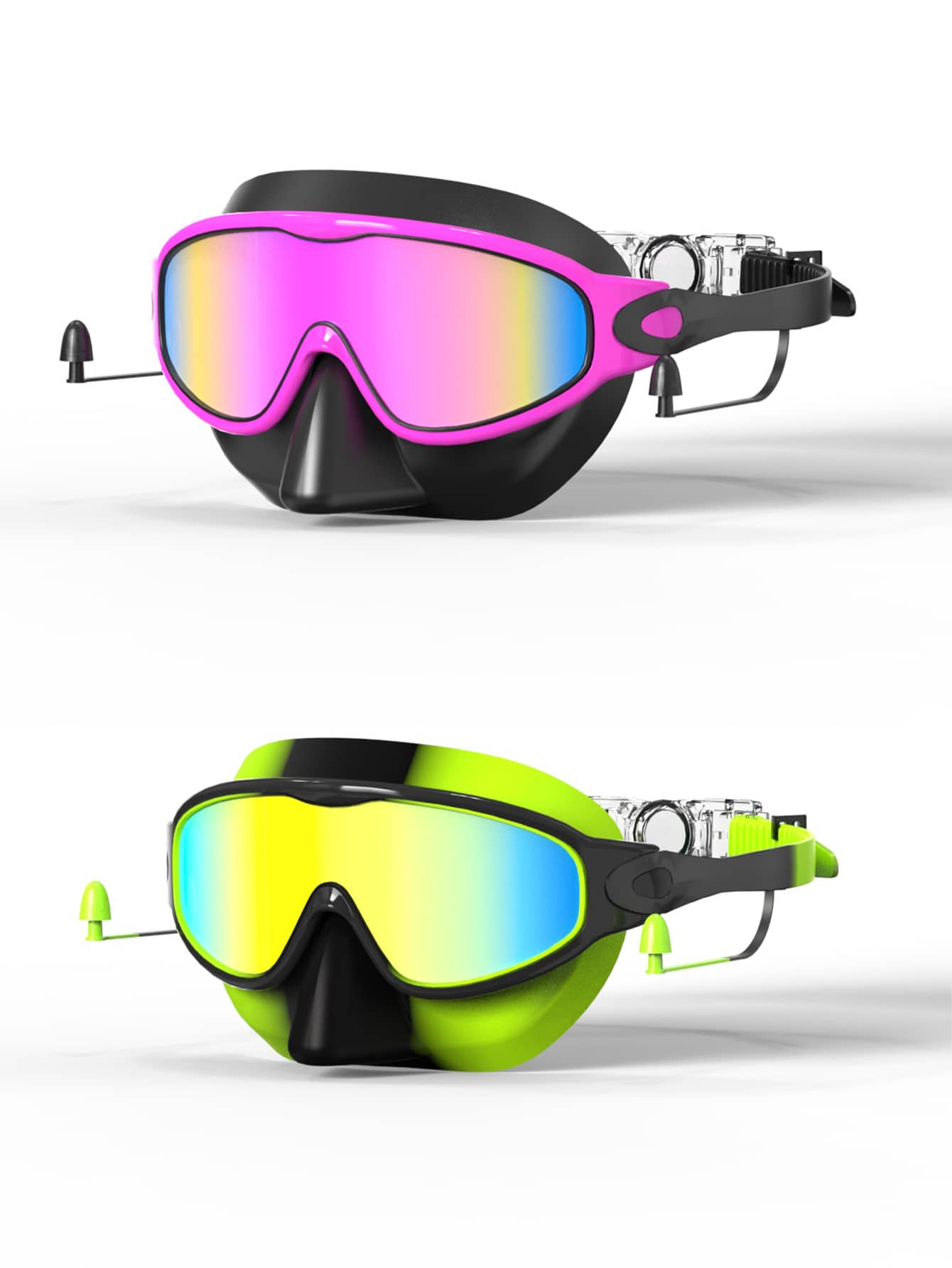 Kids Anti Fog Swimming Goggles with Nose Clip Waterproof Swim Glasses for Children Ages 4-15