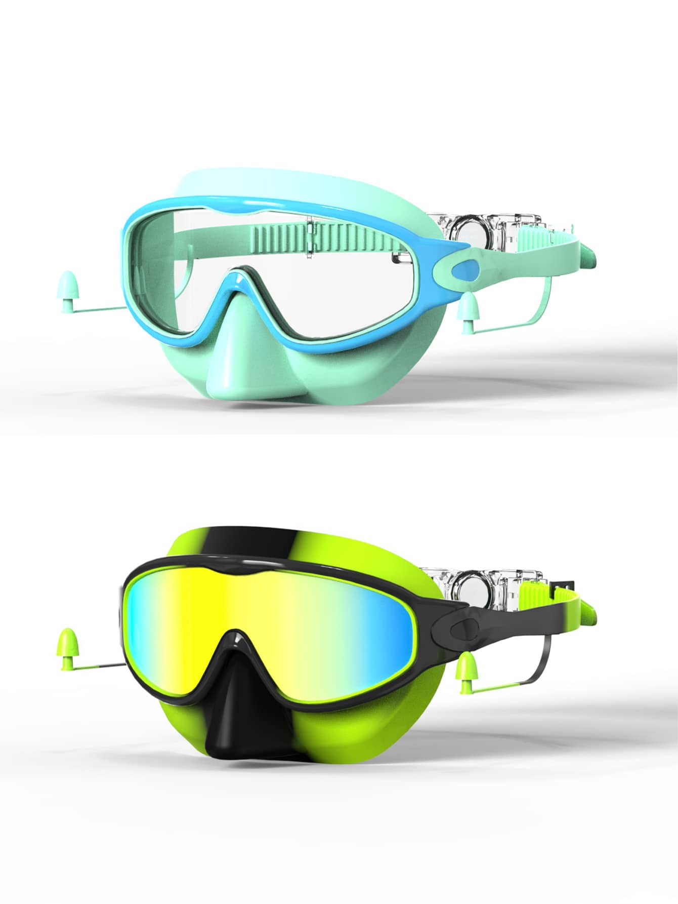 Kids Anti Fog Swimming Goggles with Nose Clip Waterproof Swim Glasses for Children Ages 4-15
