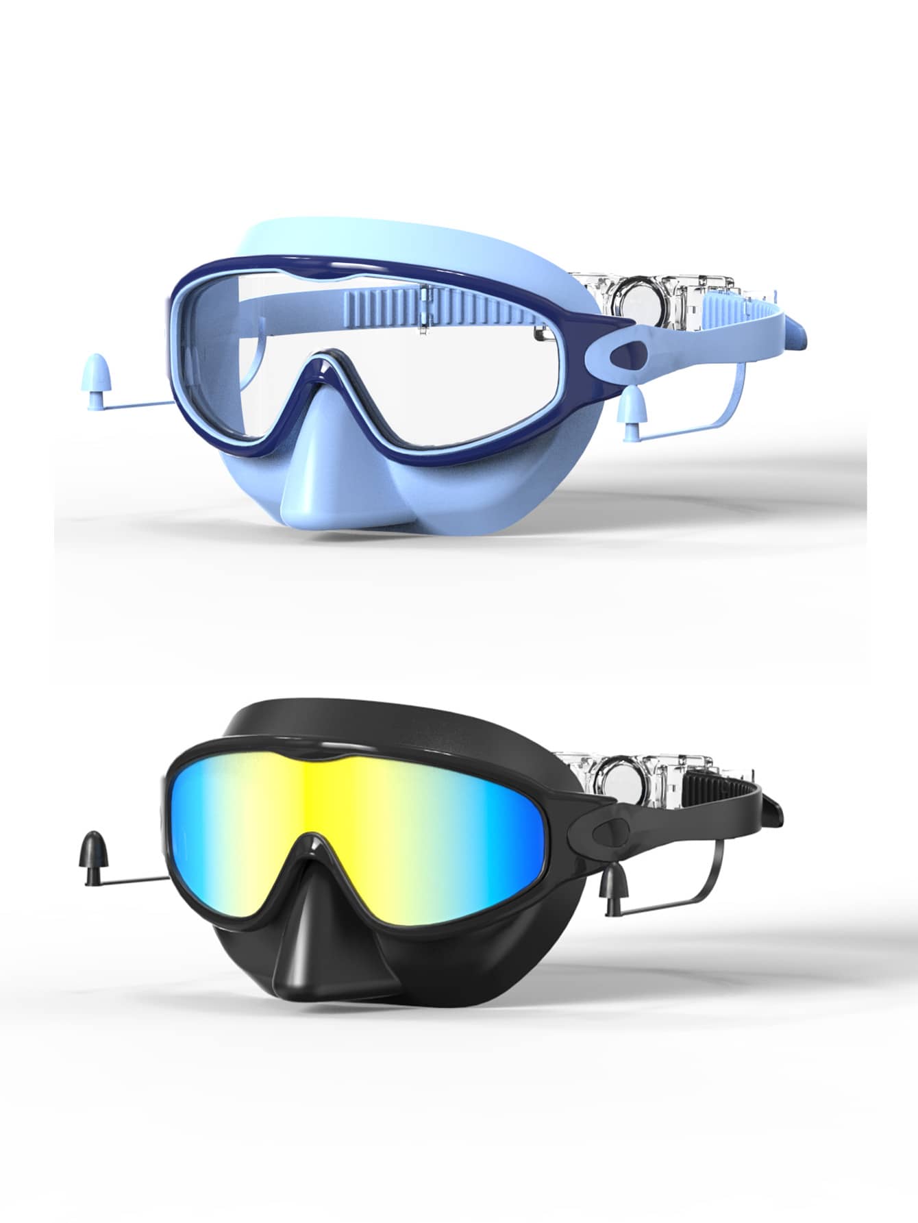 Kids Anti Fog Swimming Goggles with Nose Clip Waterproof Swim Glasses for Children Ages 4-15