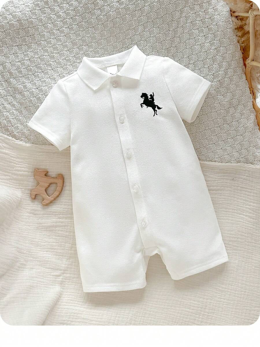 Baby Boy Plaid Short Sleeve Romper Formal Summer Outfit for Birthday Party Christening and Special Occasions