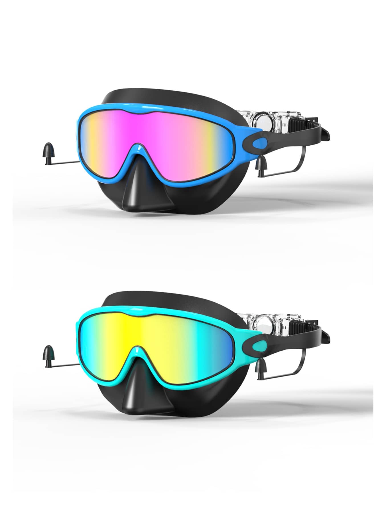 Kids Anti Fog Swimming Goggles with Nose Clip Waterproof Swim Glasses for Children Ages 4-15