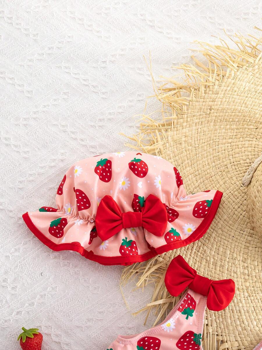 Baby Girls Minimalist Spaghetti Strap One Piece Swimsuit Casual Summer Beachwear
