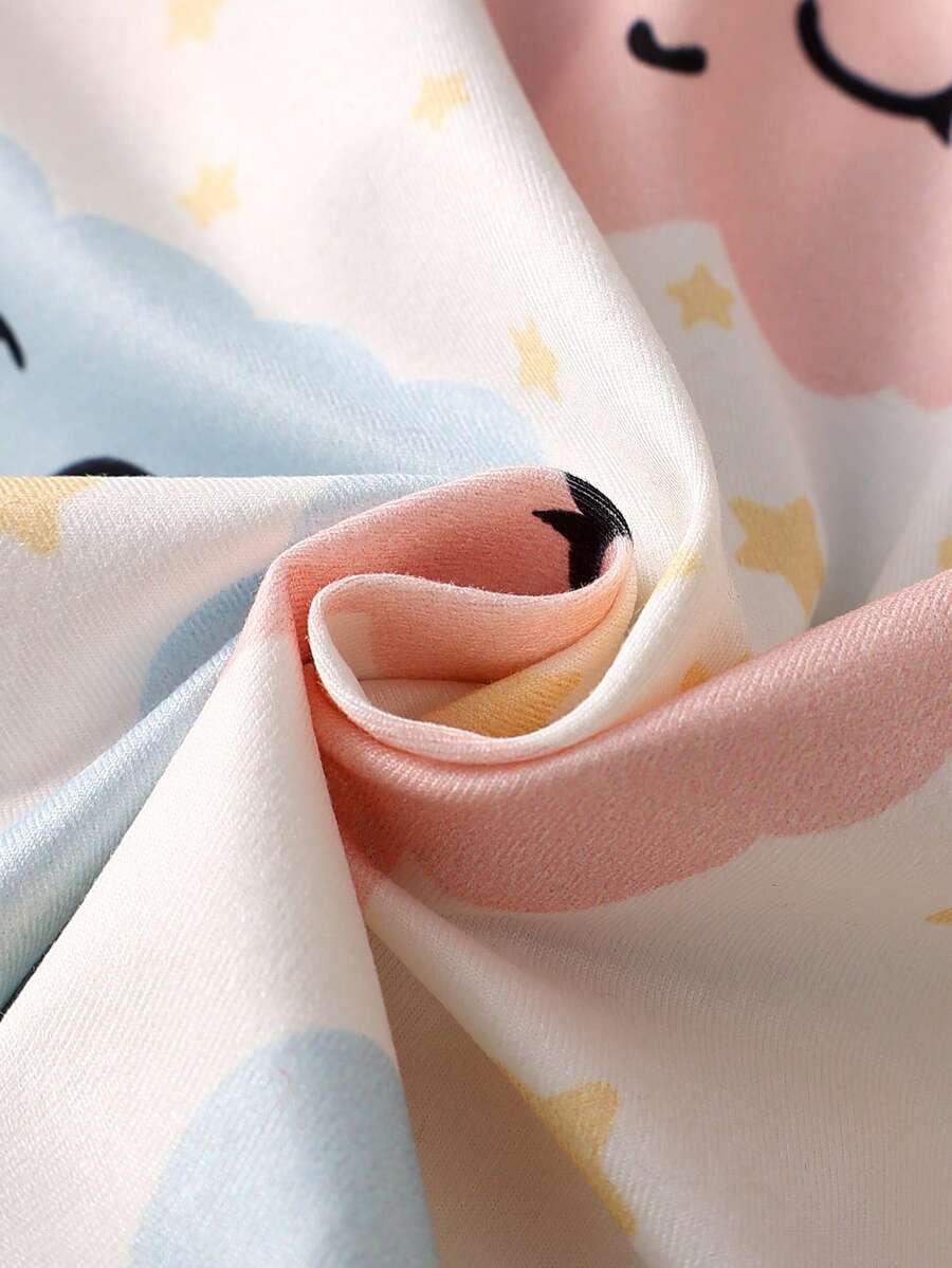 Baby Girl Heart and Stripe Print Long Sleeve Top and Pants Pajama Set - Fall Winter Outfits for Toddlers