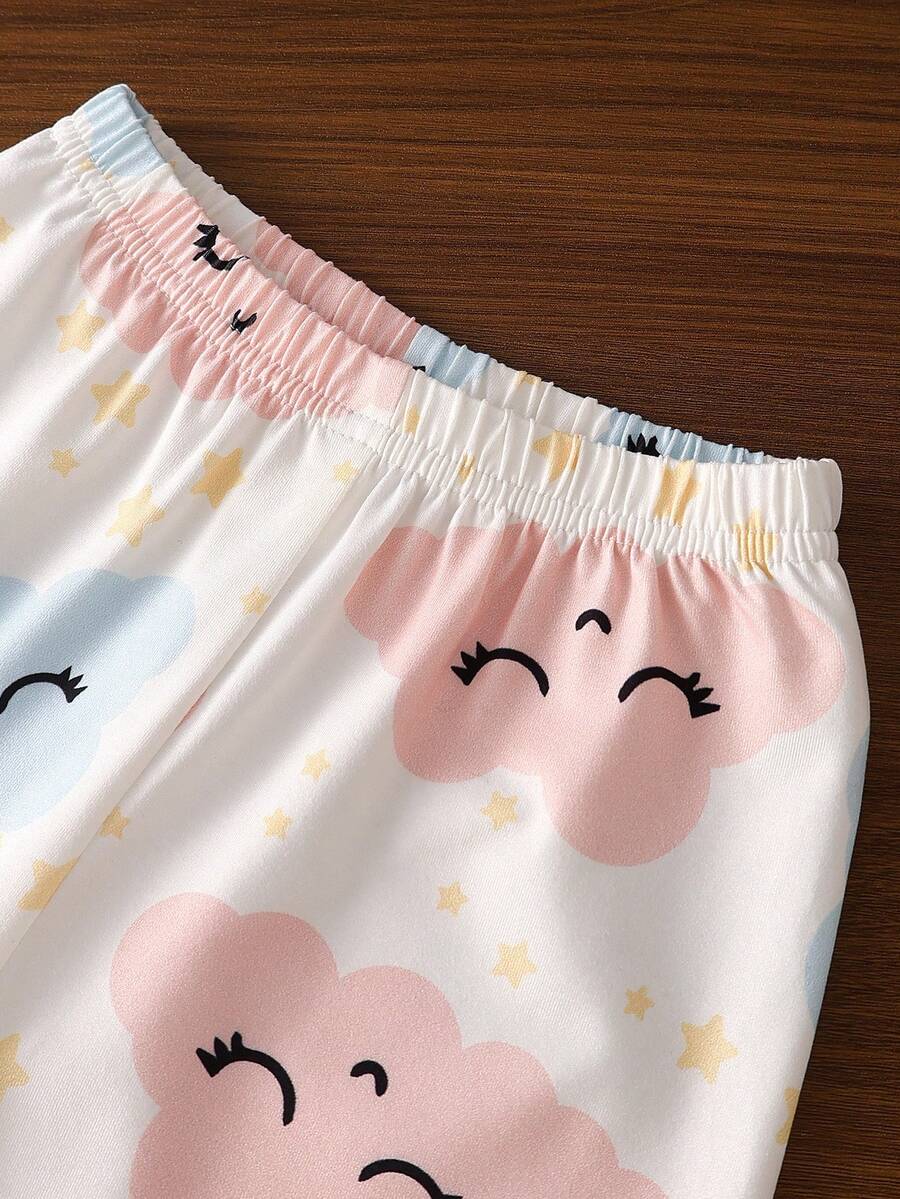 Baby Girl Heart and Stripe Print Long Sleeve Top and Pants Pajama Set - Fall Winter Outfits for Toddlers
