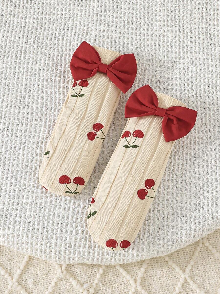 3PCS Baby Dress Gift Set with Bow Headband and Socks for Cute Daily Wear