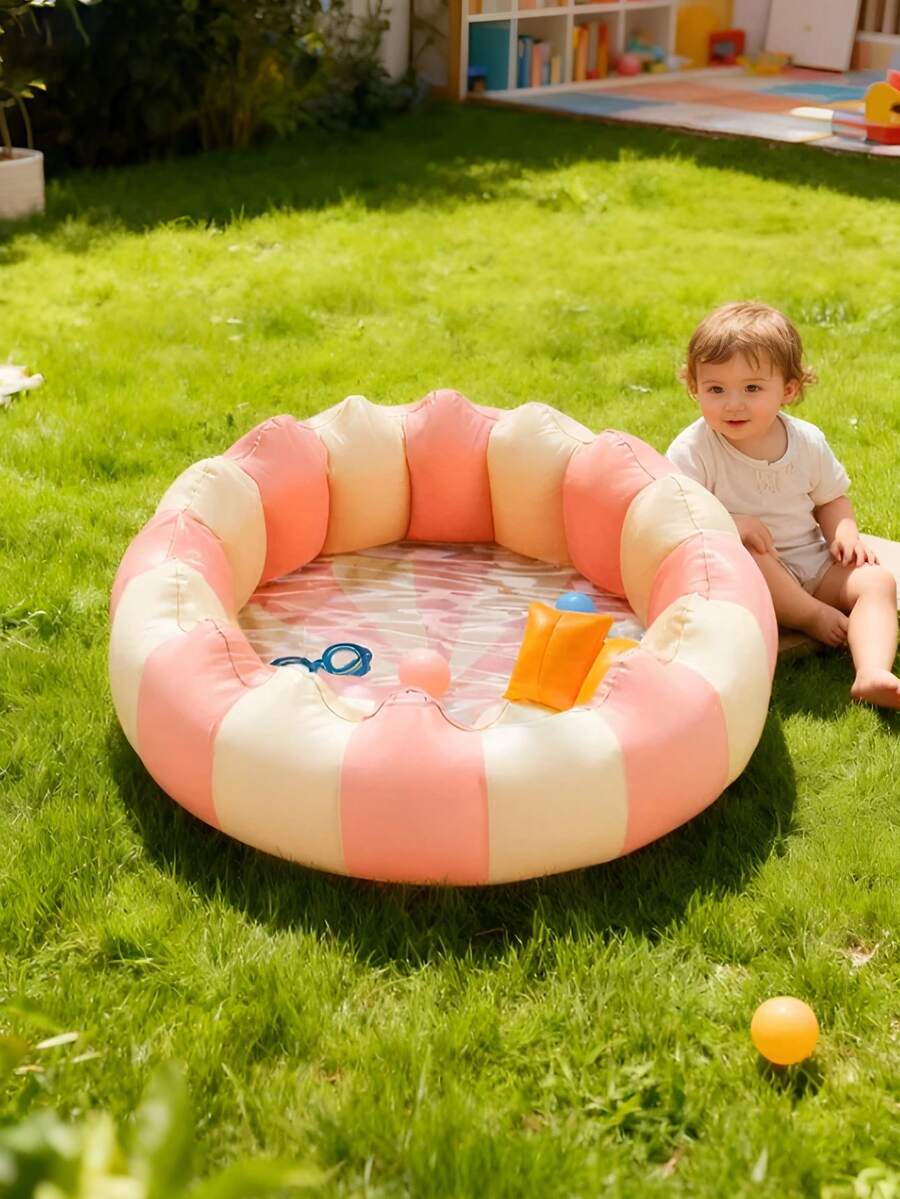 Portable Inflatable Baby Bathtub and Splash Pool Foldable Water Play Bath Basin for Newborns and Toddlers