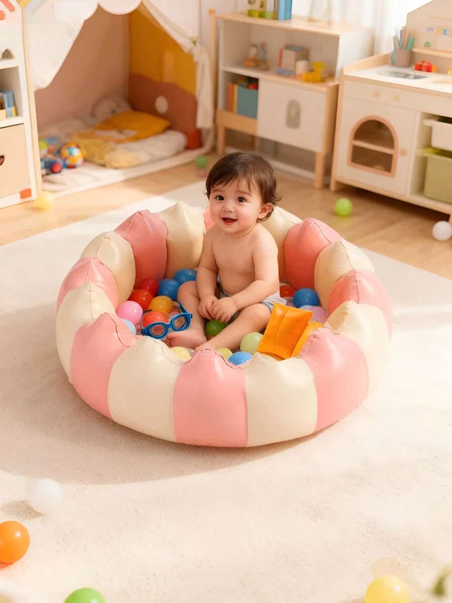 Portable Inflatable Baby Bathtub and Splash Pool Foldable Water Play Bath Basin for Newborns and Toddlers