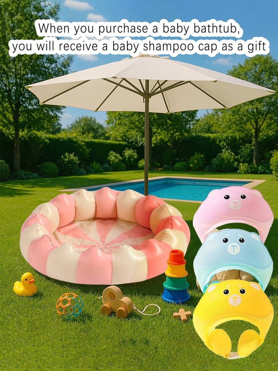 Portable Inflatable Baby Bathtub and Splash Pool Foldable Water Play Bath Basin for Newborns and Toddlers