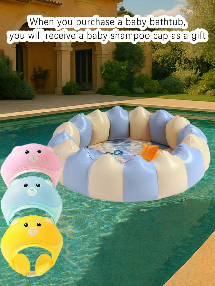 Portable Inflatable Baby Bathtub and Splash Pool Foldable Water Play Bath Basin for Newborns and Toddlers
