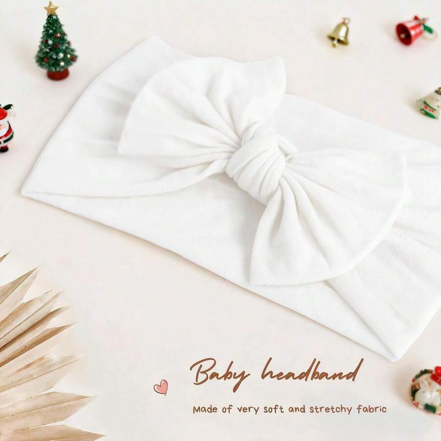 8pcs Handmade Baby Bow Headbands for Newborn and Toddler Daily Wear