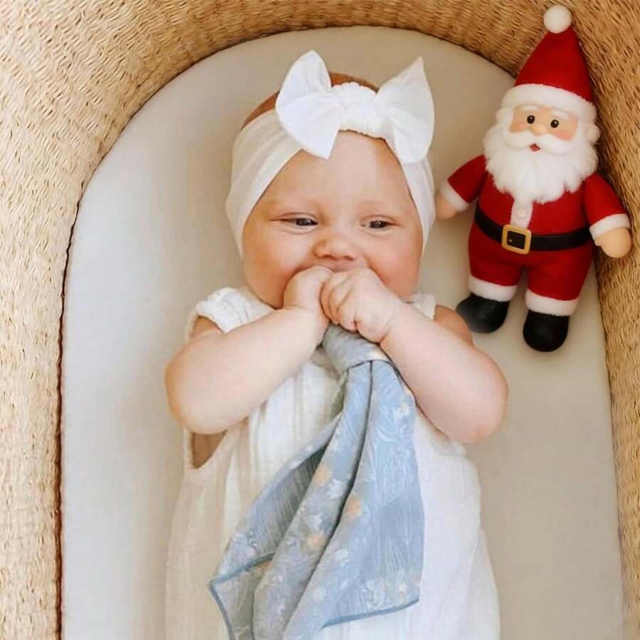 8pcs Handmade Baby Bow Headbands for Newborn and Toddler Daily Wear