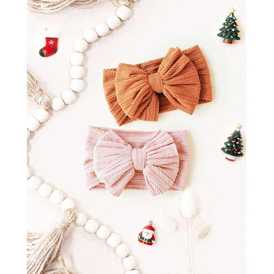 8pcs Handmade Baby Bow Headbands for Newborn and Toddler Daily Wear