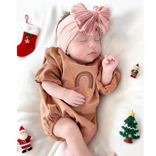 8pcs Handmade Baby Bow Headbands for Newborn and Toddler Daily Wear