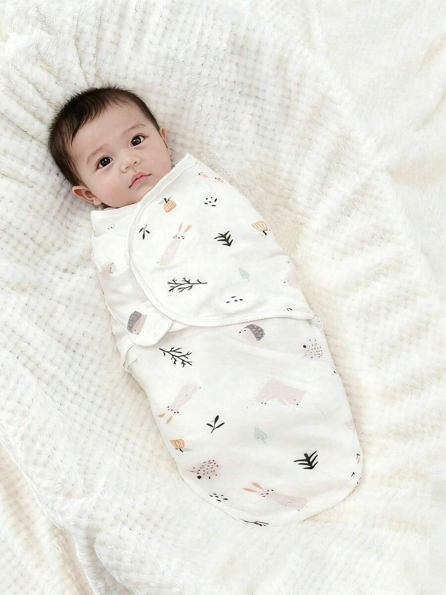 Newborn Swaddle Blanket Wearable Baby Swaddle Wrap Easy Change Receiving Blanket 0-3 Months