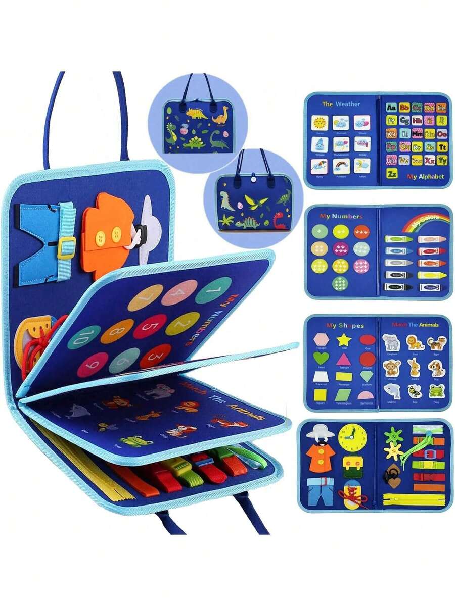 Montessori Felt Busy Board Sensory Learning Toy Interactive Fine Motor Skills and Early Education Activity Board