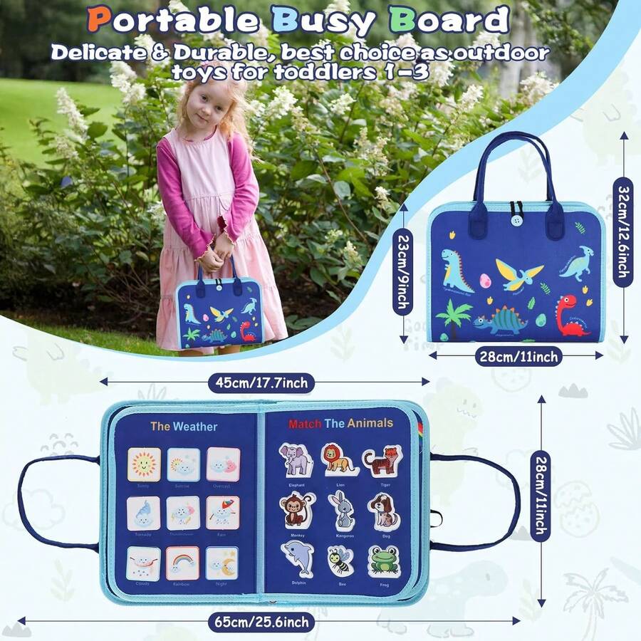 Montessori Felt Busy Board Sensory Learning Toy Interactive Fine Motor Skills and Early Education Activity Board