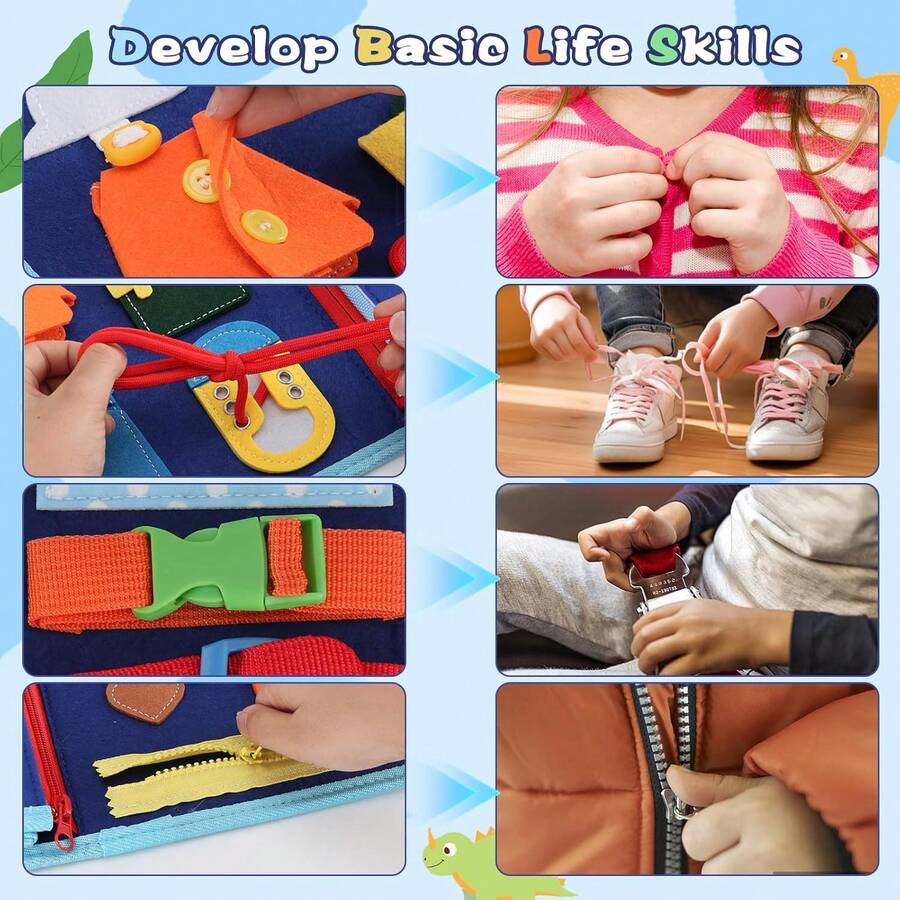 Montessori Felt Busy Board Sensory Learning Toy Interactive Fine Motor Skills and Early Education Activity Board