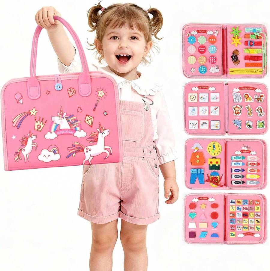 Montessori Felt Busy Board Sensory Learning Toy Interactive Fine Motor Skills and Early Education Activity Board