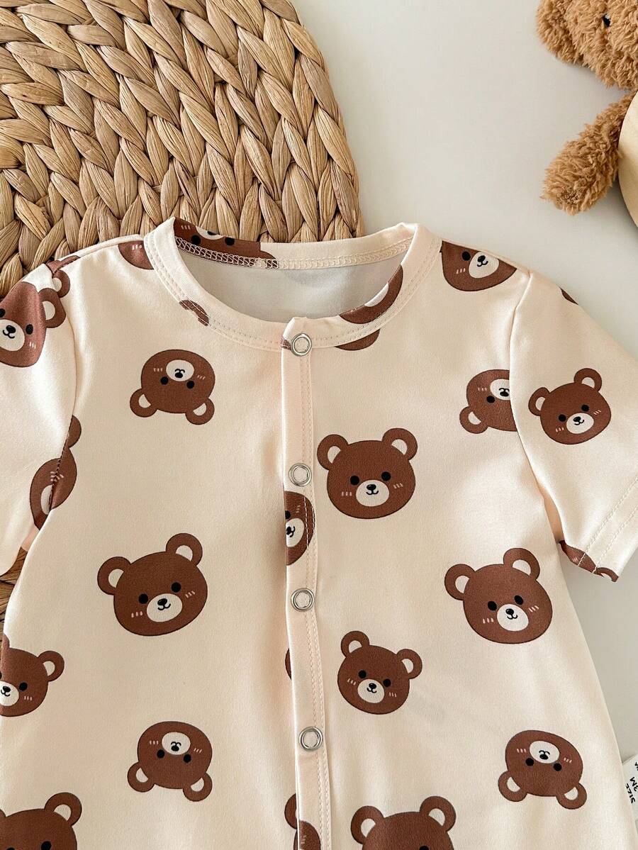 Cartoon Pattern Knit Romper for Cute Casual Baby Boy Daily Wear