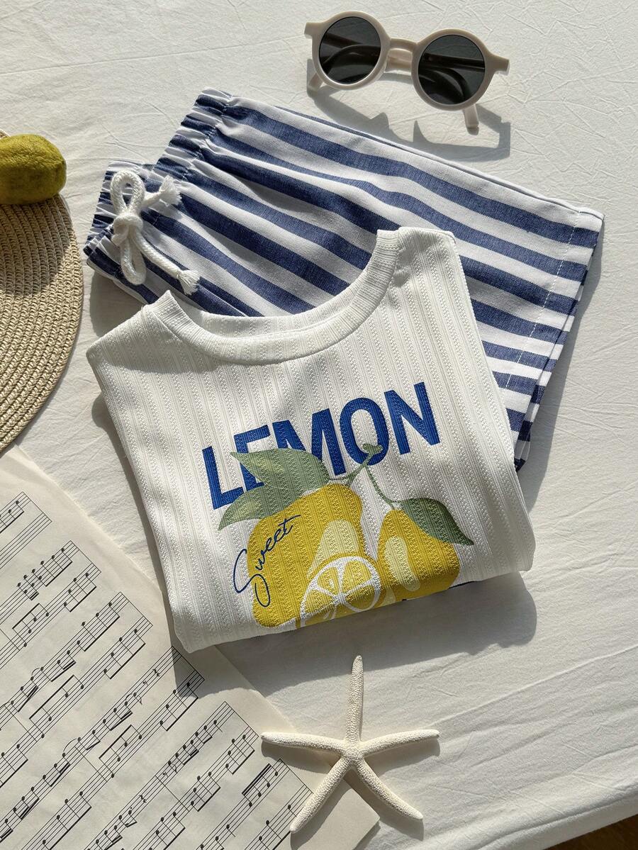 Baby Boy Animal Crayon Print T Shirt and Knitted Shorts 2 Piece Casual Spring Summer Outfit Set