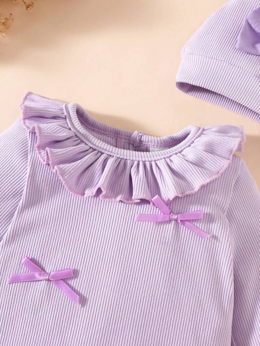 3PCS Baby Princess Style Jumpsuit Set for Spring and Autumn Daily Wear