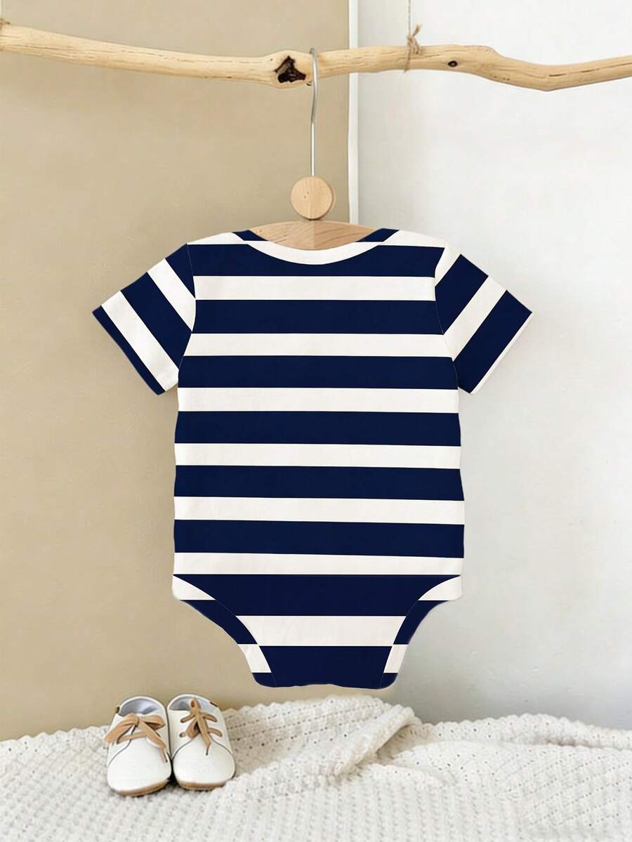 Baby Boy Funny Letter Print Short Sleeve Bodysuit Casual Summer Outfit Back Off I Have A Crazy Grandma