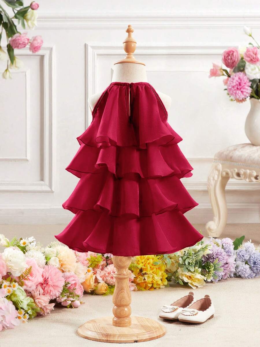 Toddler Girls Sleeveless Floral Sundress With Ruffle Detail Cute Party Wear