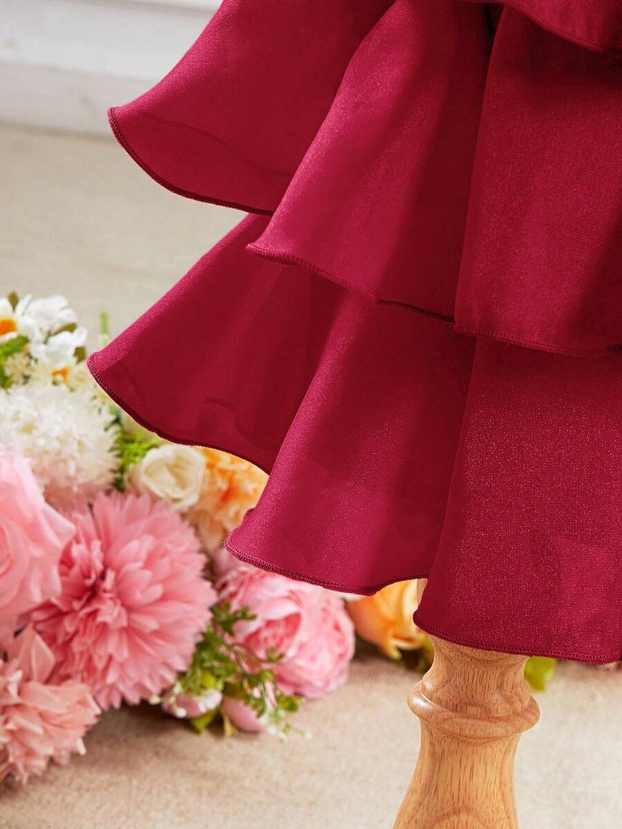 Toddler Girls Sleeveless Floral Sundress With Ruffle Detail Cute Party Wear