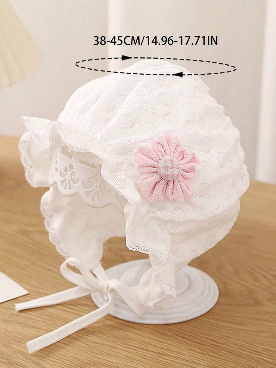 Lace Flower Princess Bonnet Hat for Cute Spring and Summer Wear