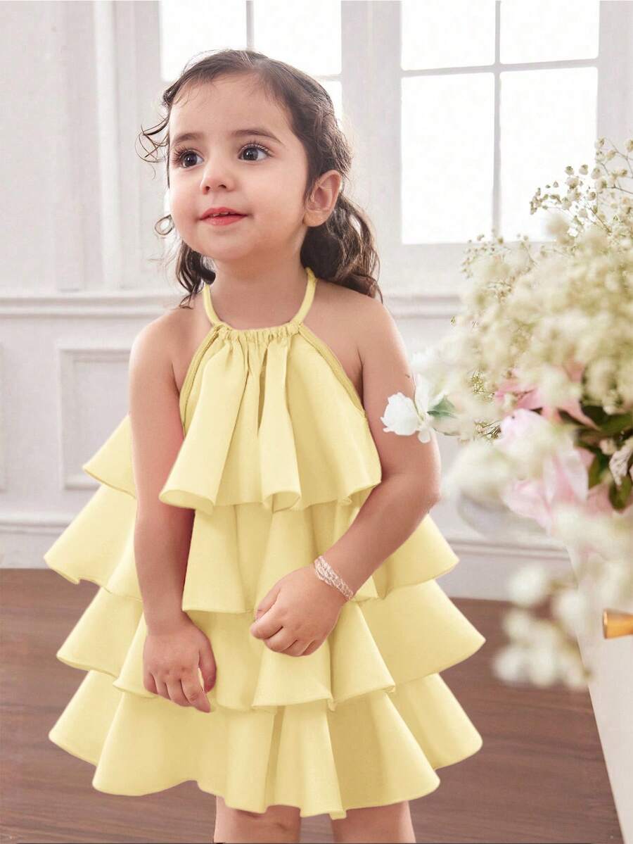 Toddler Girls Sleeveless Floral Sundress With Ruffle Detail Cute Party Wear