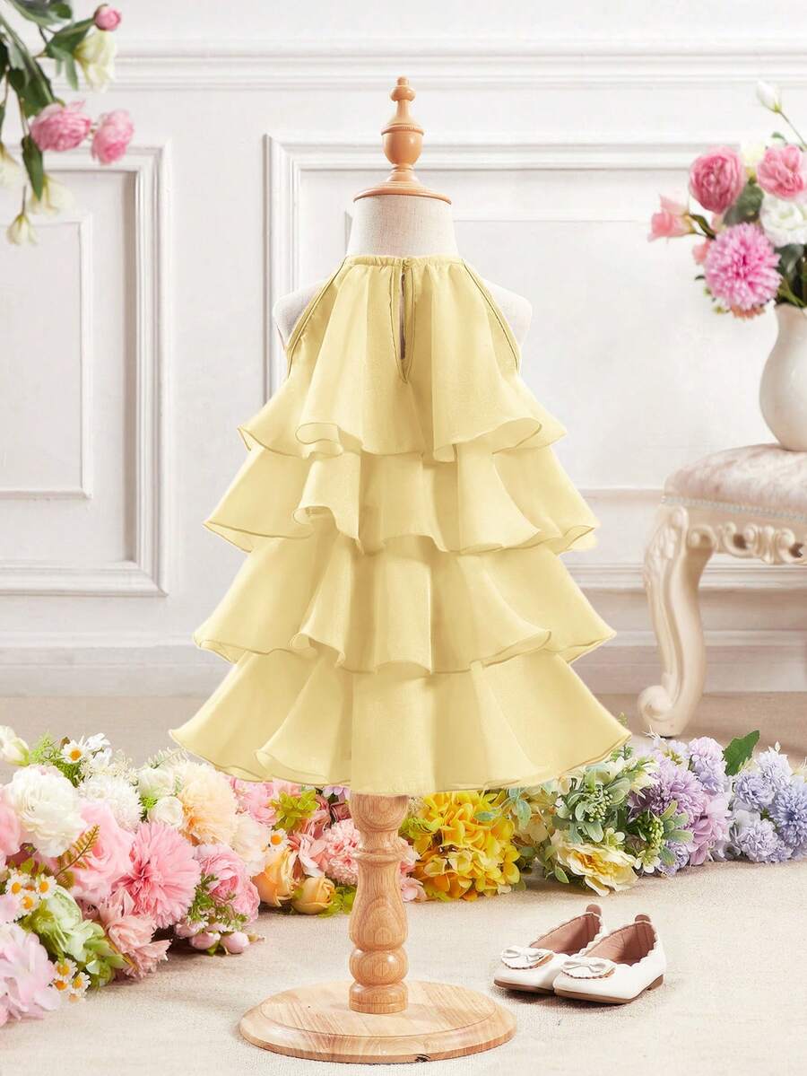 Toddler Girls Sleeveless Floral Sundress With Ruffle Detail Cute Party Wear
