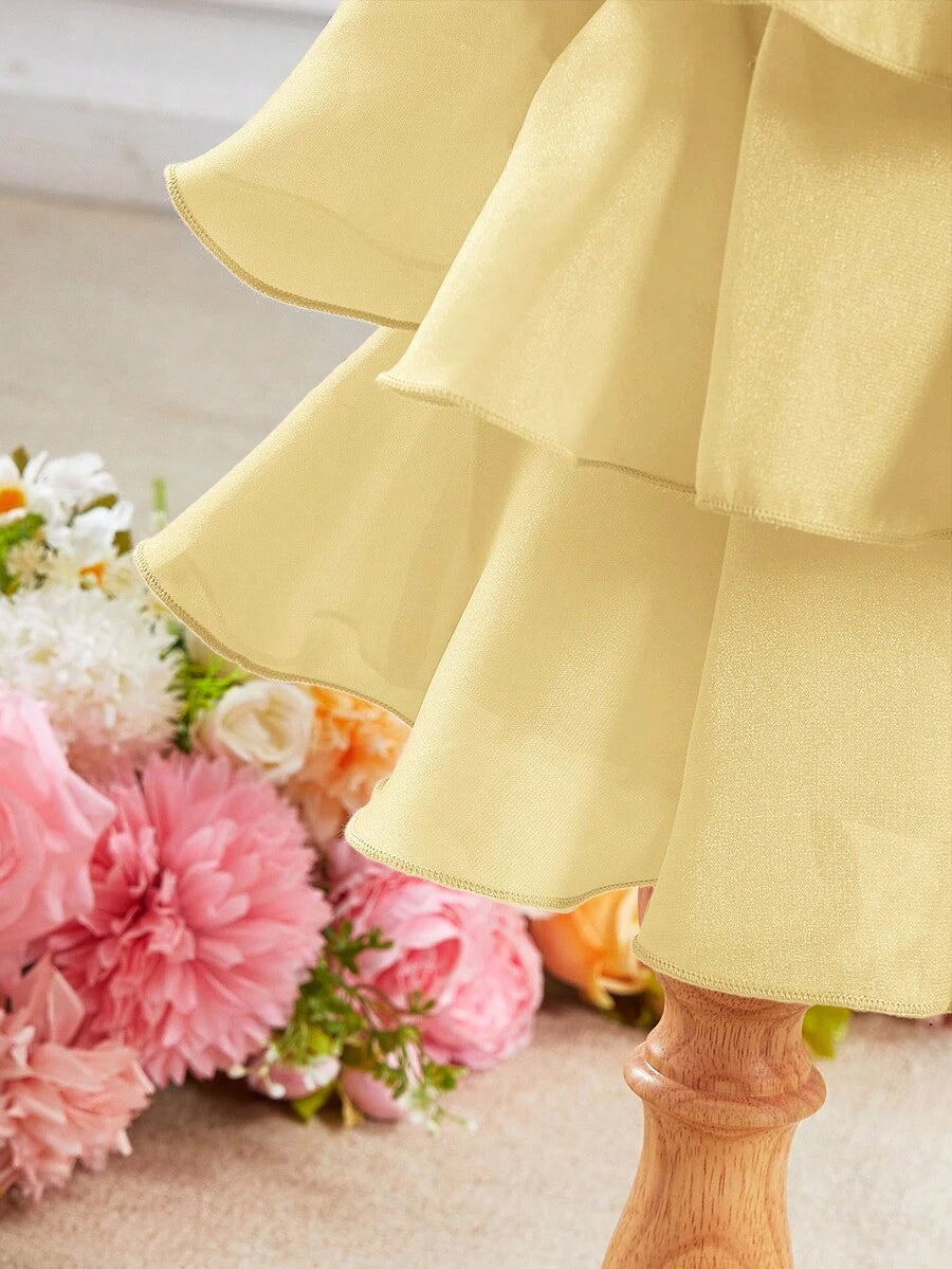 Toddler Girls Sleeveless Floral Sundress With Ruffle Detail Cute Party Wear