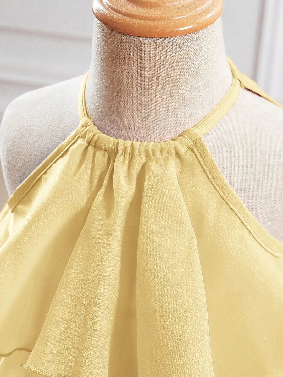 Toddler Girls Sleeveless Floral Sundress With Ruffle Detail Cute Party Wear